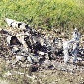الطائرة الإسرائيلية التى أسقطتها القوات السورية «أ.ف.ب»