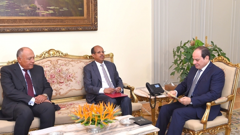 الرئيس يستقبل وزير الشئون الخارجية والتعاون الدولي لجمهورية جيبوتي