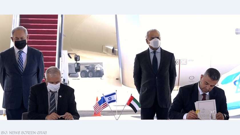توقيع الاتفاقيات بين أبوظبي وتل أبيب