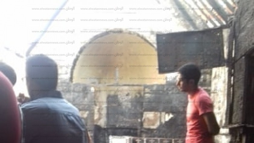 مدبح كنيسة مار جرجس حلوان بعد الحريق