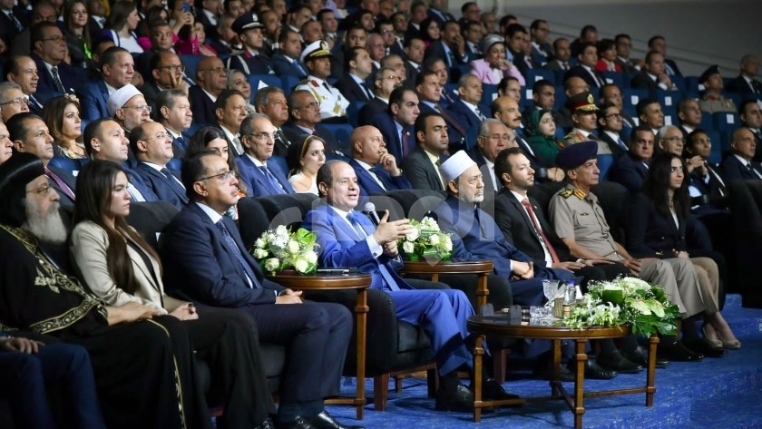 الرئيس السسي خلال مشاركته في مؤتمر " حكاية وطن"