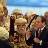 «السيسى» خلال مشاركته فى احتفالات الكاتدرائية بعيد الميلاد