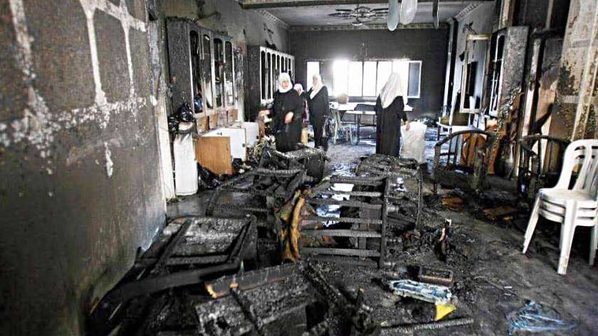 مدرسة بالضفة الغربية بعد حرقها