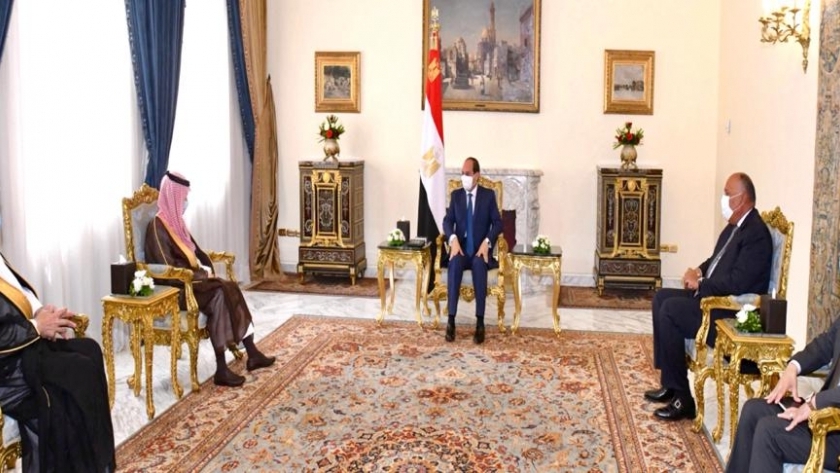 الرئيس عبد الفتاح السيسي خلال لقاءه وزير الخارجية السعودي