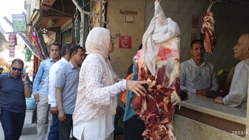 حملة علي محلات الجزارة واللحوم بالمنيا