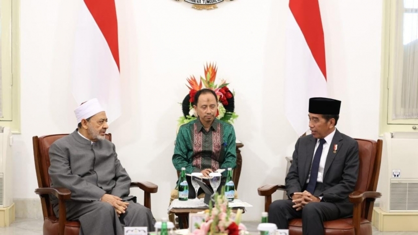 جانب من لقاء شيخ الأزهر والرئيس الإندونيسي