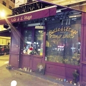 أحد المطاعم التى شهدت الأحداث الأخيرة فى باريس