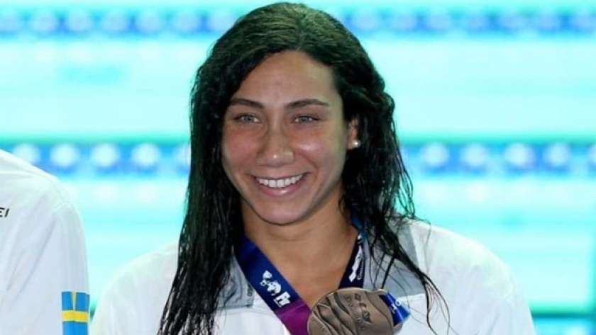 بطلة السباحة المصرية فريدة عثمان