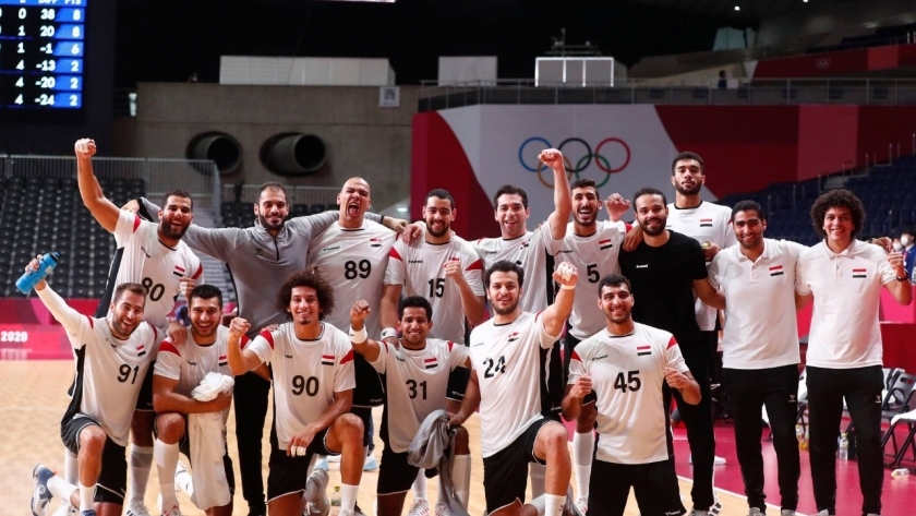منتخب مصر لكرة اليد خلال منافسات أولمبياد طوكيو