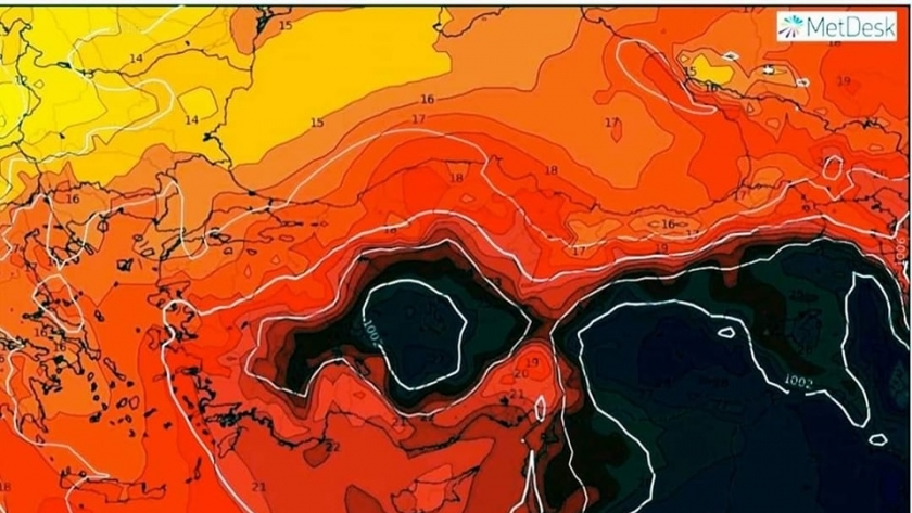 خريطة حرارية للموجة الحارة