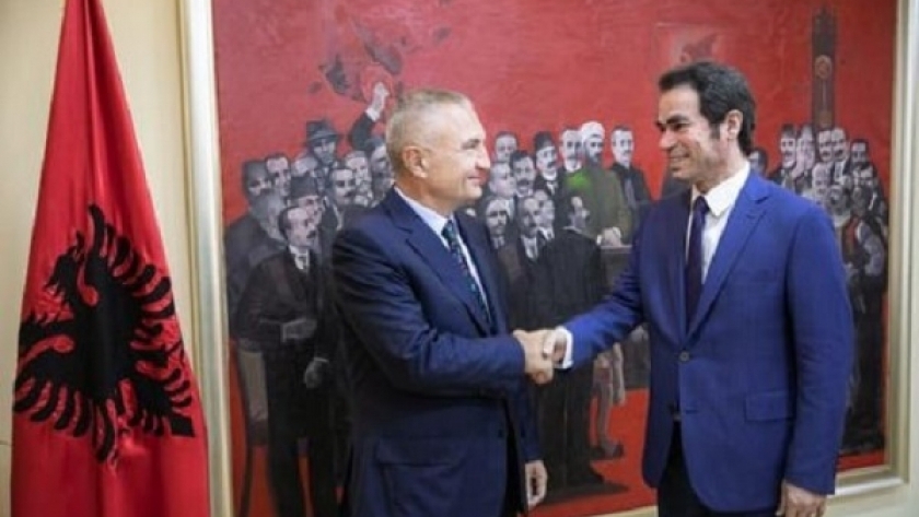 أحمد المسلماني مع رئيس ألبانيا