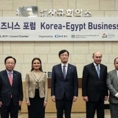 رئيس الوزراء الكورى خلال لقائه بـ«مميش ونصر ومعيط»