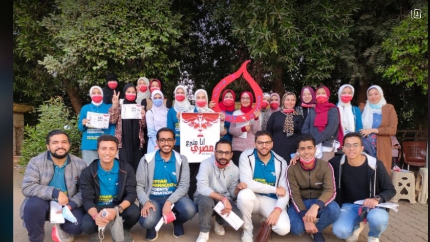 أعضاء الاتحاد المصري لطلاب الصيدلة بجامعة بني سويف