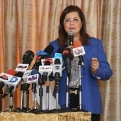 وزيرة التخطيط خلال إلقاء كلمتها بالمؤتمر