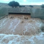 الامطار باحدى السدود بقرية المتانة بمركز ومدينة النجيلة غرب مطروح