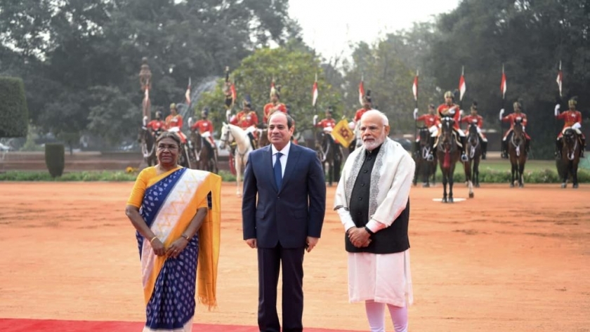 مراسم استقبال الرئيس عبدالفتاح السيسي في الهند