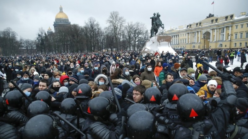 مظاهرات مؤيدة لألكسي نافالني المعارض الروسي