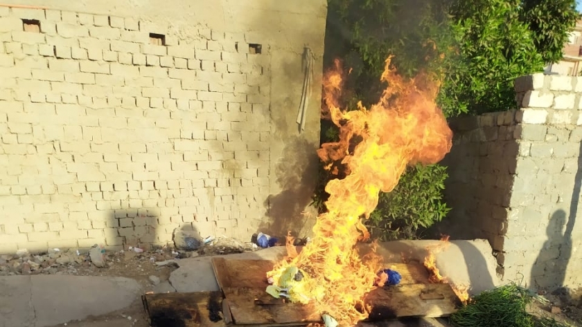 حرق نعش شقيقة رئيس جامعة طنطا المتوفاه بكورونا بعد دفنها