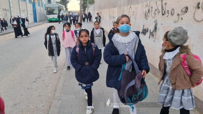 طلاب المدارس فى فلسطين
