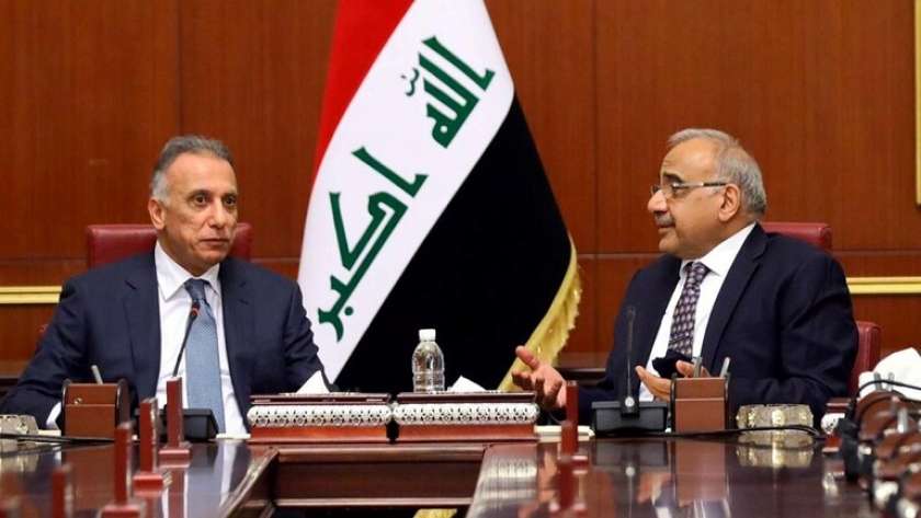 رئيسا الوزراء العراقيان الحالي مصطفى الكاظمي والسابق عادل عبد المهدي