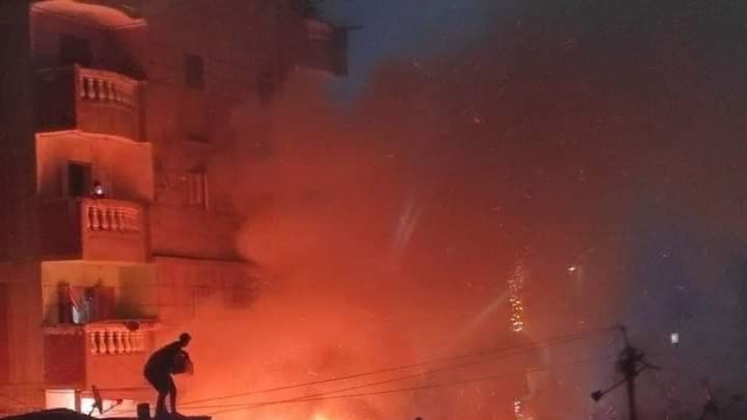 حريق كرموز بالإسكندرية
