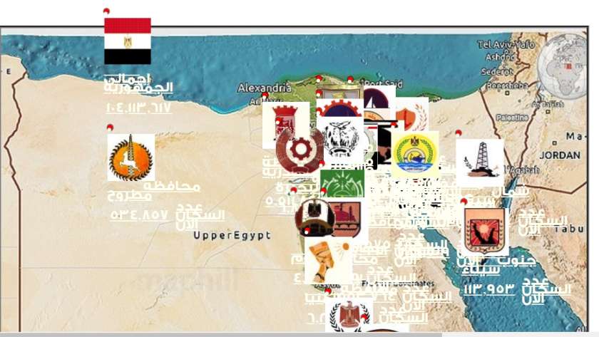 خريطة سكان مصر