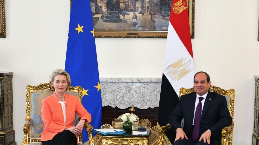 الرئيس عبدالفتاح السيسي ورئيسة المفوضية الأوروبية