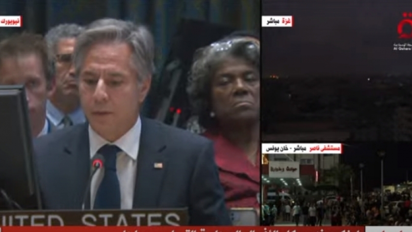 وزير خارجية الولايات المتحدة أثناء كلمته أمام مجلس الأمن