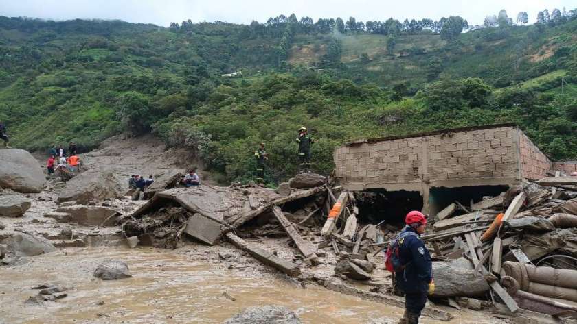 آثار الانهيار الأرضي في كولومبيا