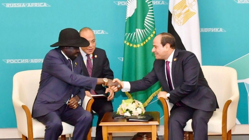 لقاء السيسي مع رئيس جنوب السودان
