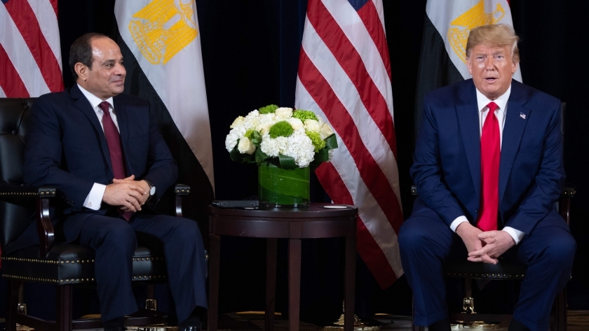 الرئيس السيسى خلال لقائه دونالد ترامب على هامش اجتماعات نيويورك