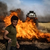 حرائق القمح في شمال سوريا
