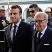 ماكرون خلال لقائه الرئيس التونسي