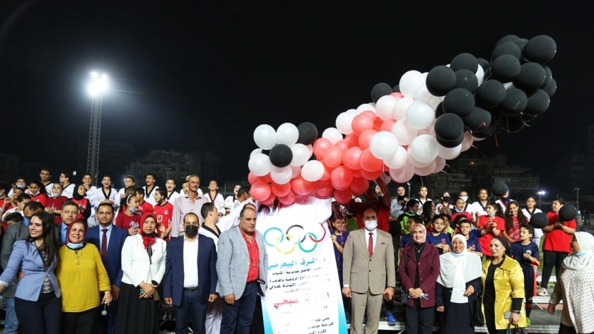 أثناء الاحتفالات بانطلاق شعلة أولمبياد الطفل