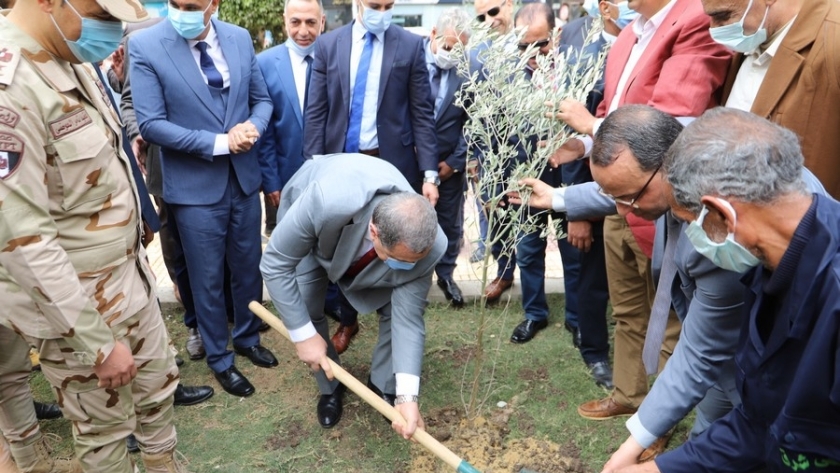 وزير القوى العاملة يشارك فى زراعة الأشجار