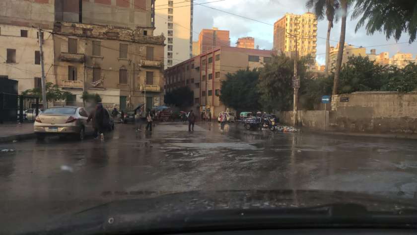 أمطار الإسكندرية خلال نوة قاسم اليوم
