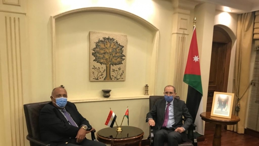 وزير الخارجية سامح شكري مع نظيره الأردني