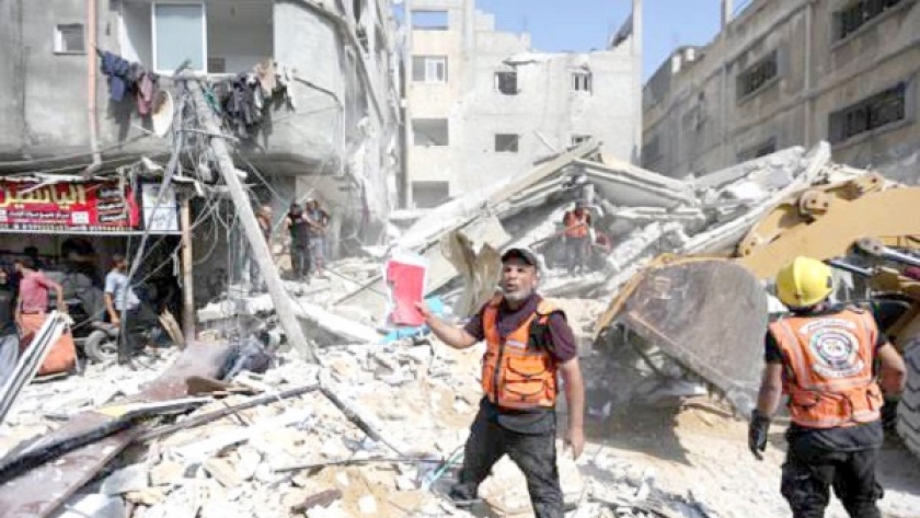 آثار الدمار الذى لحق بقطاع غزة نتيجة القصف الإسرائيلى