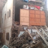 انهيار منزل بالطوب اللبن مكون من 3 طوابق ببنى سويف