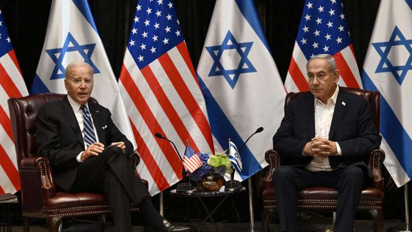 الرئيس الأمريكي بايدن ورئيس الوزراء الإسرائيلي نتنياهو