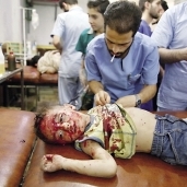 طفل من ضحايا القصف العشوائى بسوريا