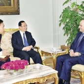 «السيسى» أثناء استقباله مبعوث الرئيس الصينى