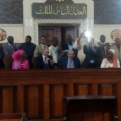 صورة للوفد القضائى الافريقي أثناء الجولة فى محكمة النقض