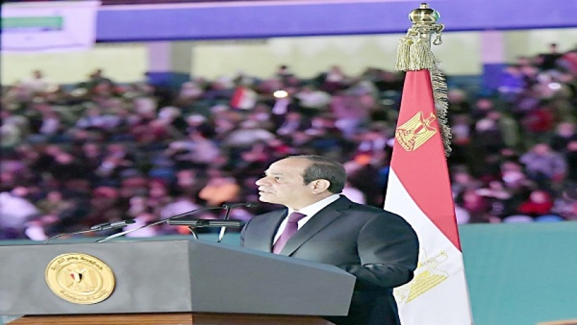 الرئيس السيسي خلال كلمته في احتفالية «كتف في كتف»
