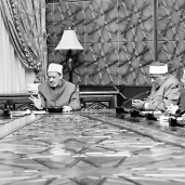 اجتماع سابق لشيخ الأزهر بالمفتى ووزير الأوقاف «صورة أرشيفية»