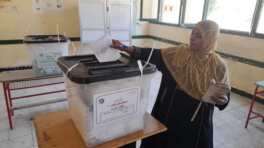 الناخبون خلال التصويت في أسوان