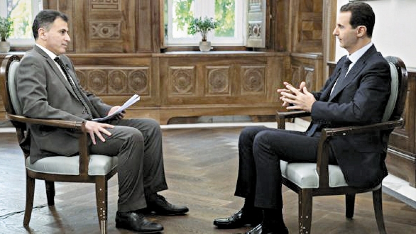الرئيس السورى أثناء حديثه مع قناة فينيكس الصينية