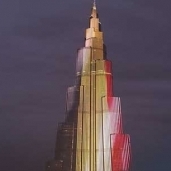برج خليفة بألوان علم بلجيكا