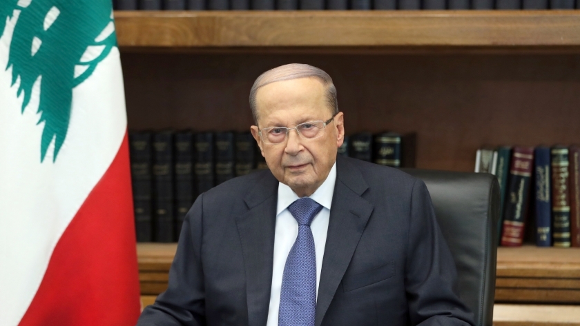ميشال عون الرئيس اللبناني خلال خطابه اليوم