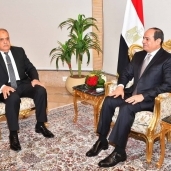 الفريق عبدالمنعم التراس مع الرئيس عبدالفتاح السيسي "صورة أرشيفية"